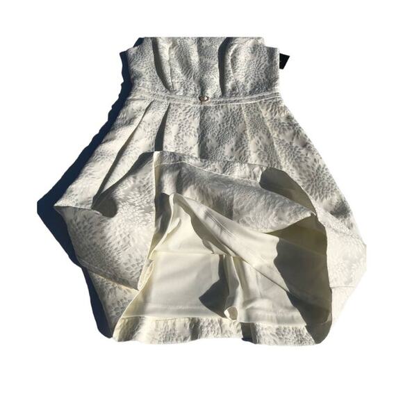 Ellen Tracy Floral Texture Fit & Flare Ivory White Dress Rhinestone Belt  8P - Picture 9 of 11